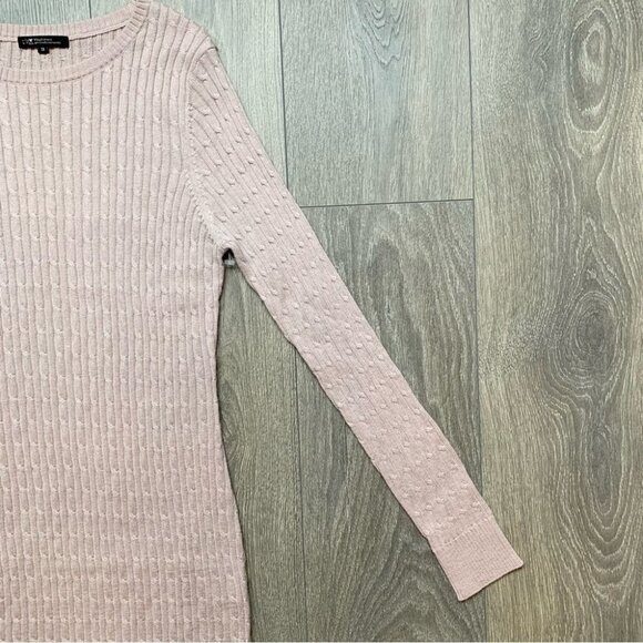 23 Vingt Trois Arrondissements Cable Knit Sweater Lightweight Pink Size 38 - Picture 6 of 13